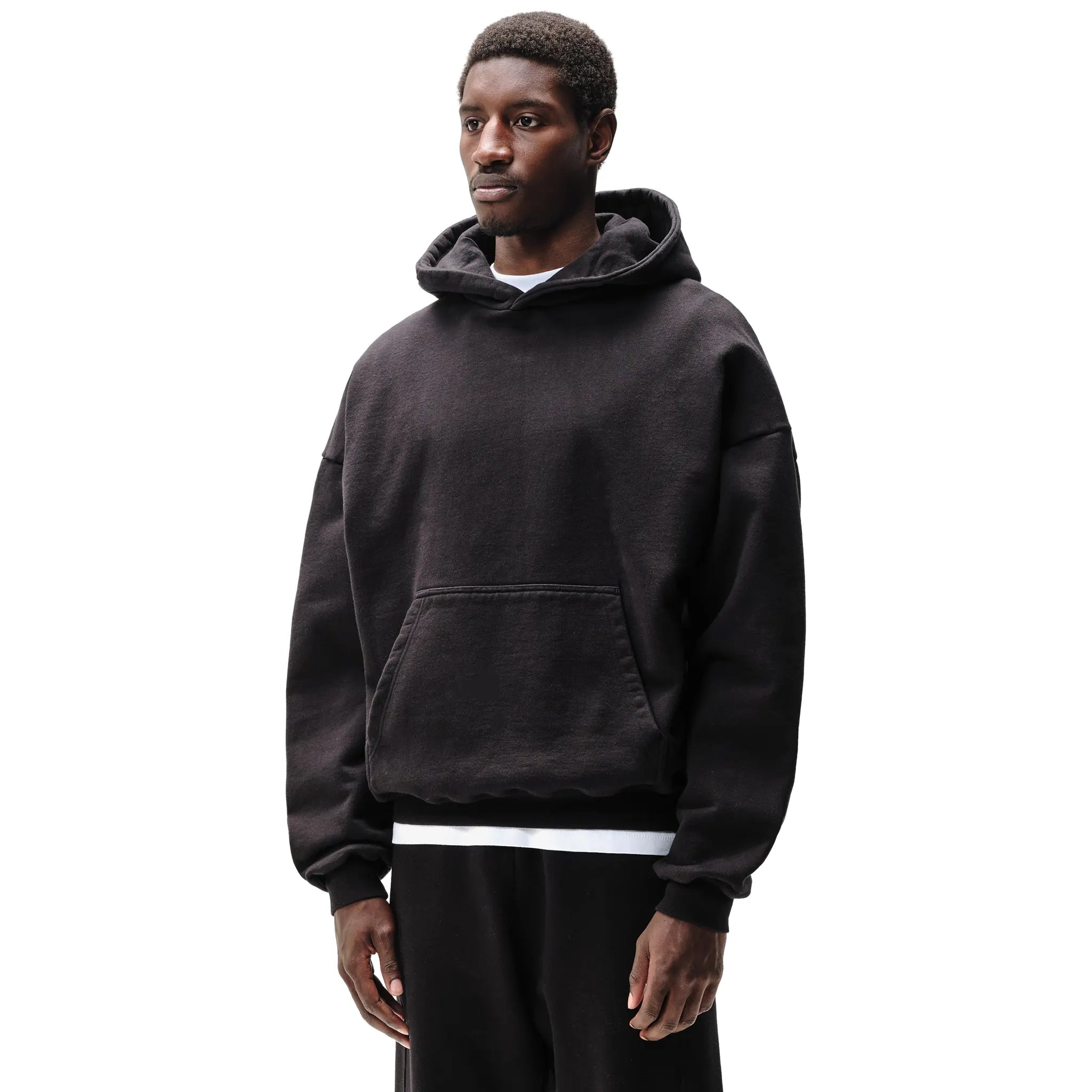 Front Side View of Summit Heavyweight Black Hoodie 13561424